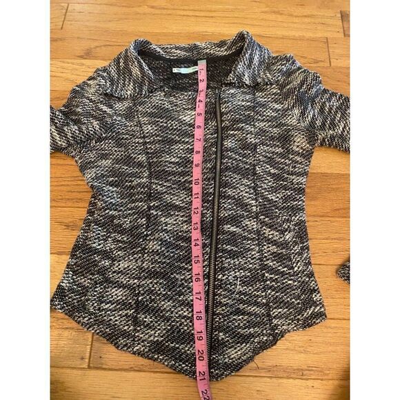 Maurices women’s Tweed black white Zip-Up asymmetrical Jacket blazer Size Small - Picture 9 of 10